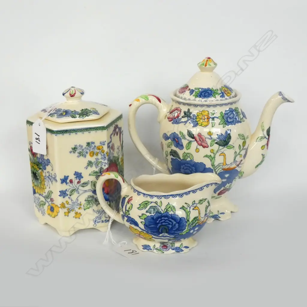 MASONS 'STRATHMORE'; SM COFFEE POT, JUG & CANISTER (H.170mm) Image 1++