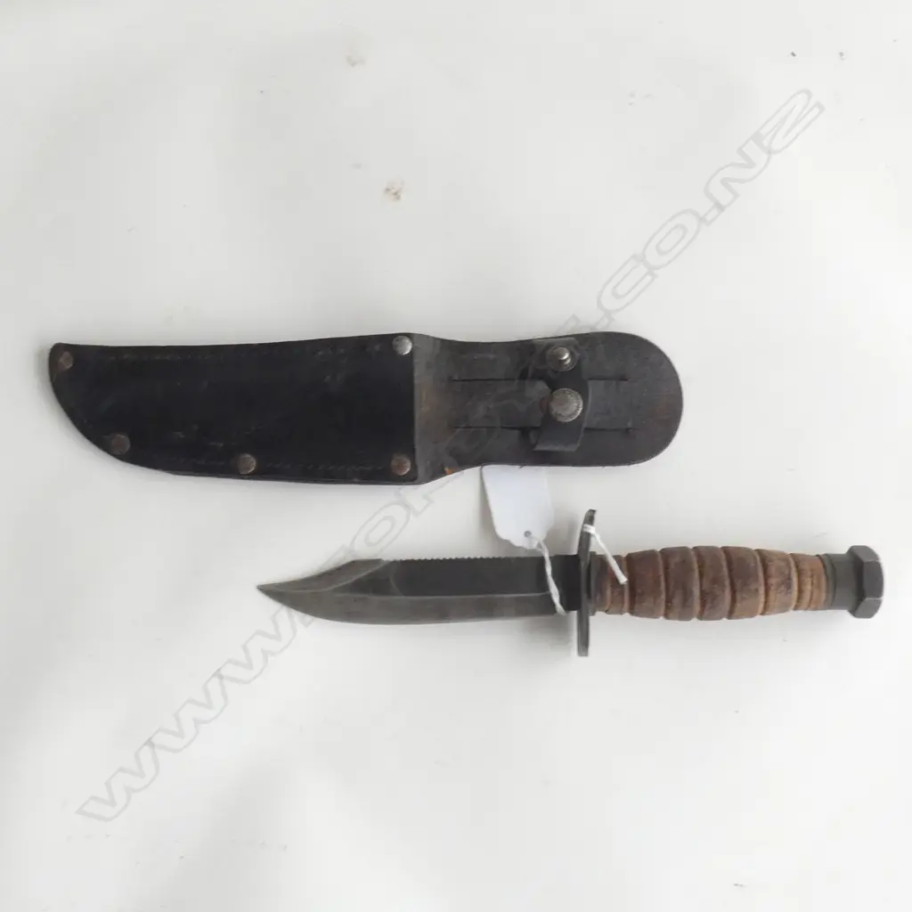 VINTAGE US MILITARY VIETNAM ERA PILOT SURVIVAL KNIFE, ONTARIO KNIFE CO. JAN. 1973 L.265mm Image 1++