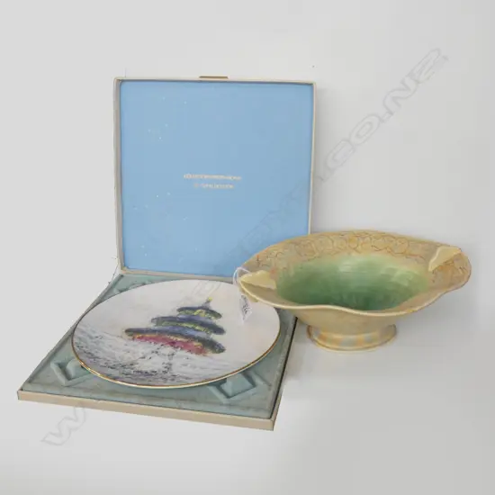 ROYAL DOULTON 'TEMPLE OF HEAVEN' BOXED PLATE + BESWICK FRUIT BOWL L 310mm