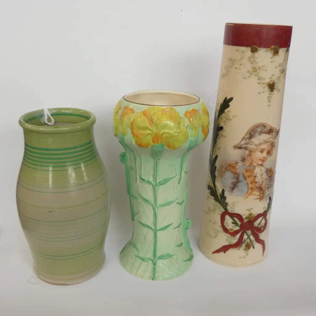 3 OLD ENGLISH VASES - TALLEST H.310mm Image 1++