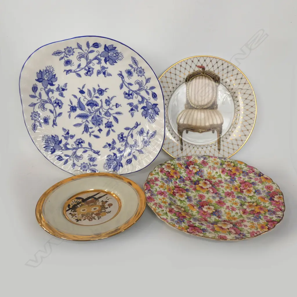 4 ASST PLATES INCL MINTON HARDWICK / FITZ & FLOYD (DIA 210mm) ETC.. Image 1++