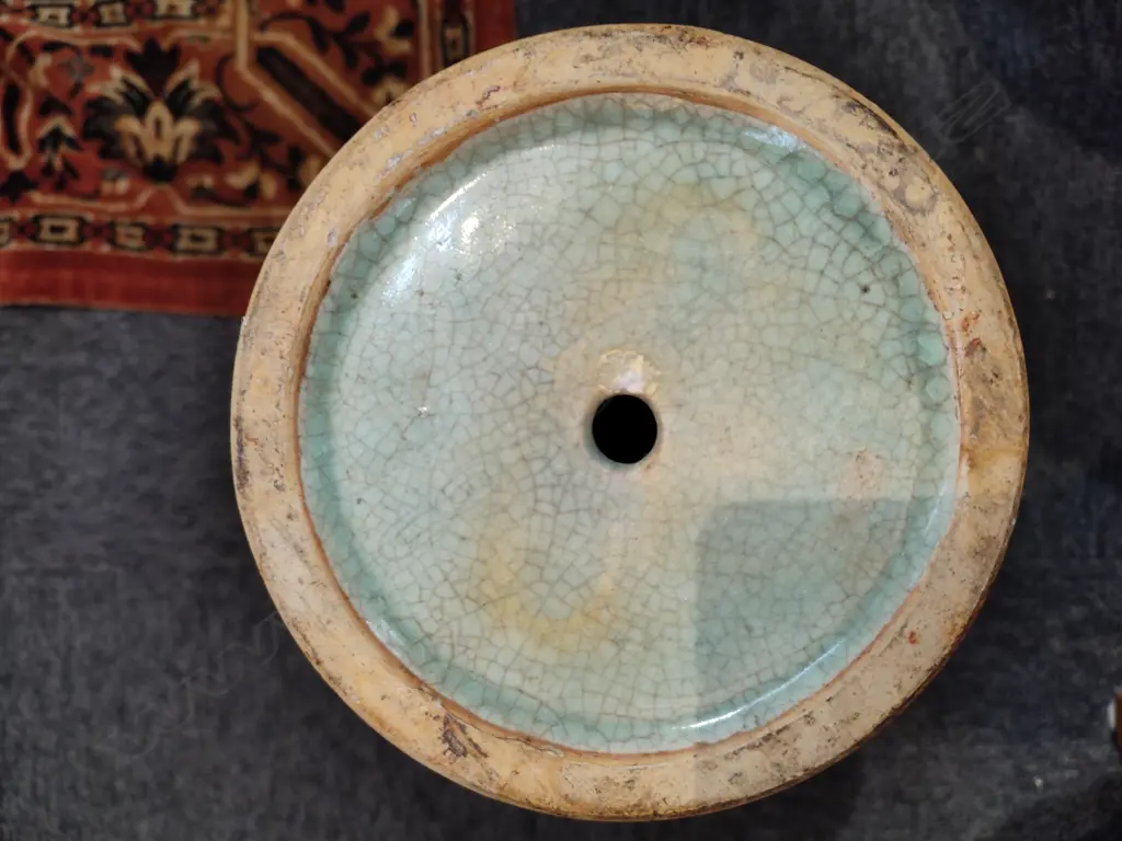 LGE CRACKLE GLAZE FLOOR VASE H 440mm (HOLE TO BASE) Image 1++