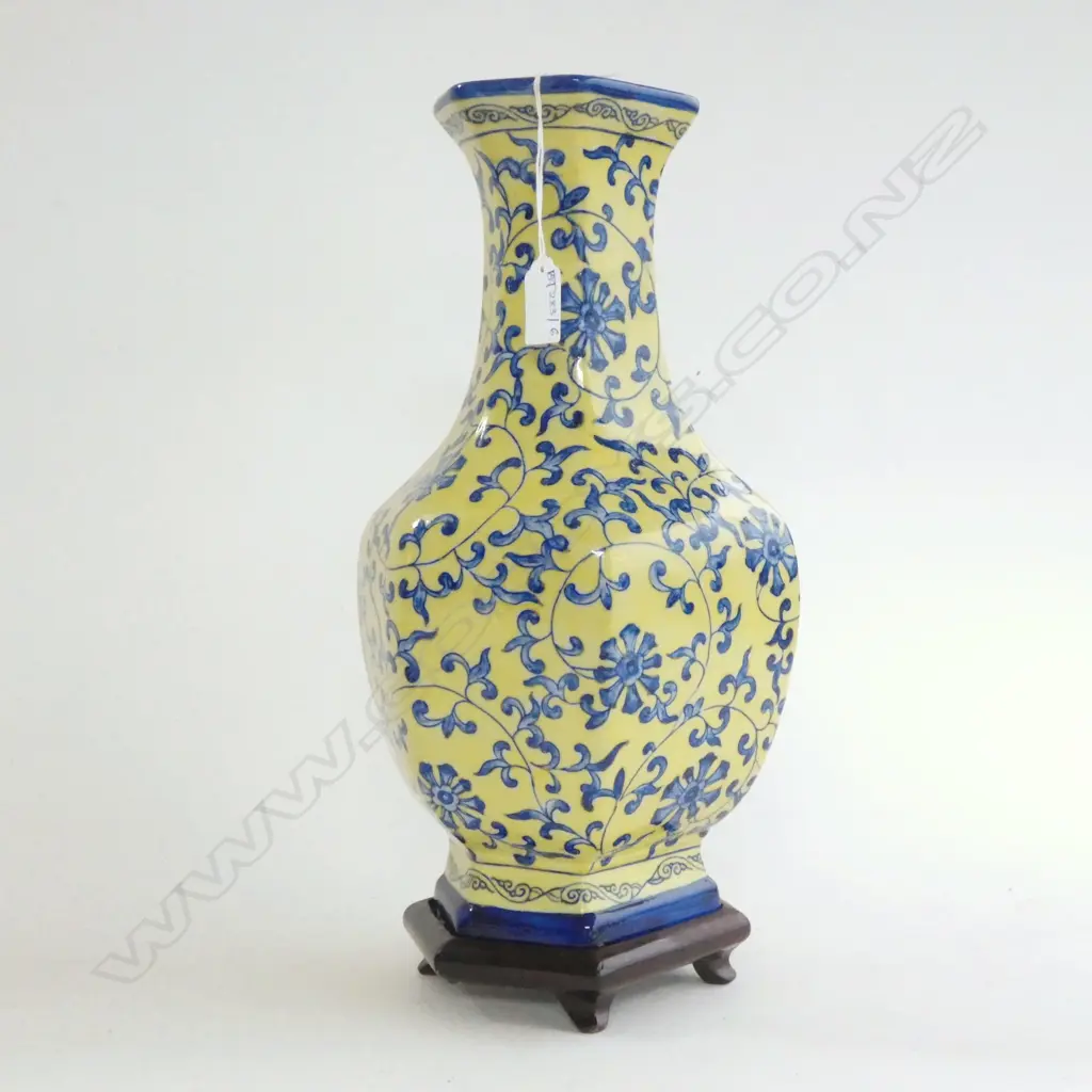 BLUE & YELLOW ORIENTAL VASE H.400mm Image 1++