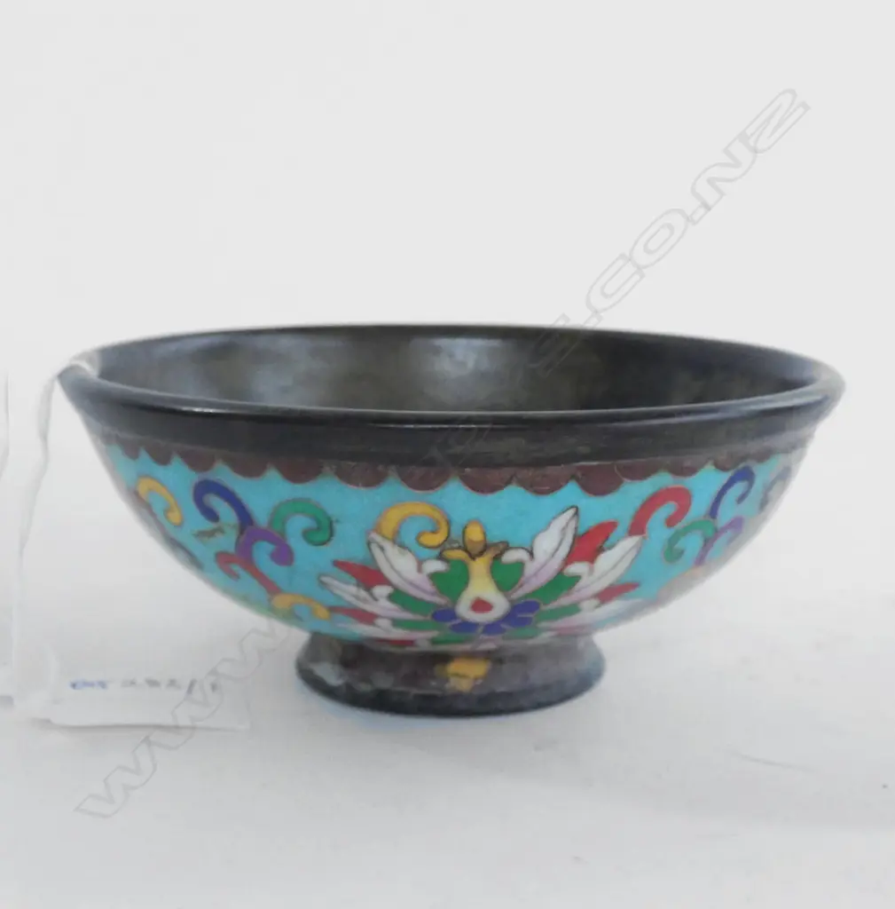 HEAVY CLOISONNE BOWL w. MARK 130mm dia Image 1++