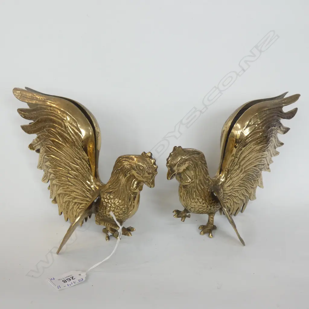 PR BRASS ROOSTERS H 200mm Image 1++