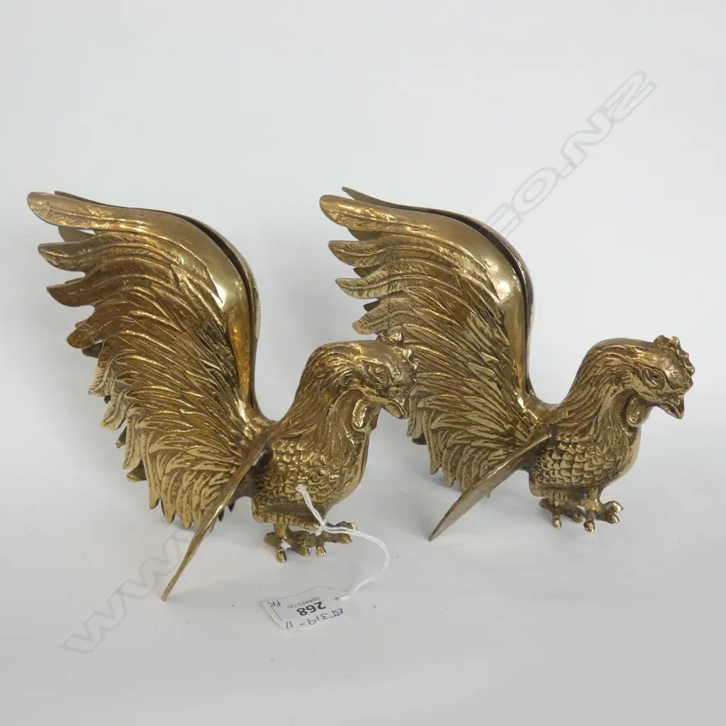 PR BRASS ROOSTERS H 200mm Image 1++