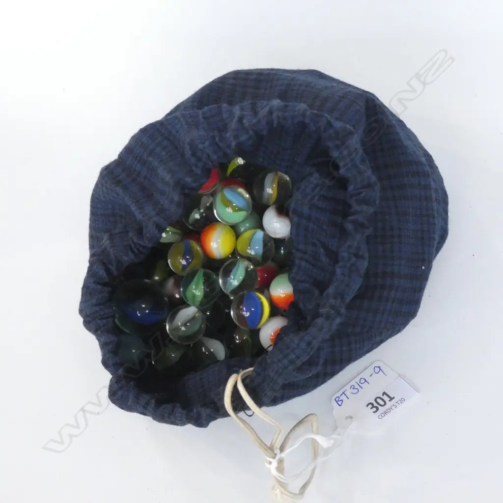 CLOTH BAG OF OLD MARBLES Image 1++