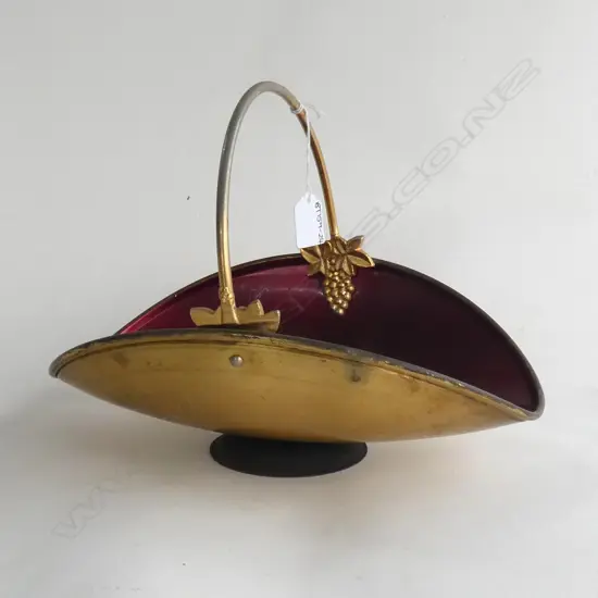 VINTAGE BRASS & ANODISED FRUIT BOWL H.240mm.