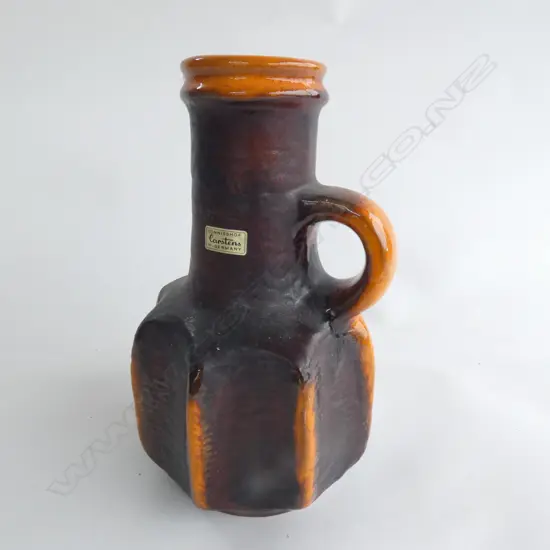 W.GERMAN POTTERY EWER VASE Carstens Tönnieshof LABEL. H.260mm