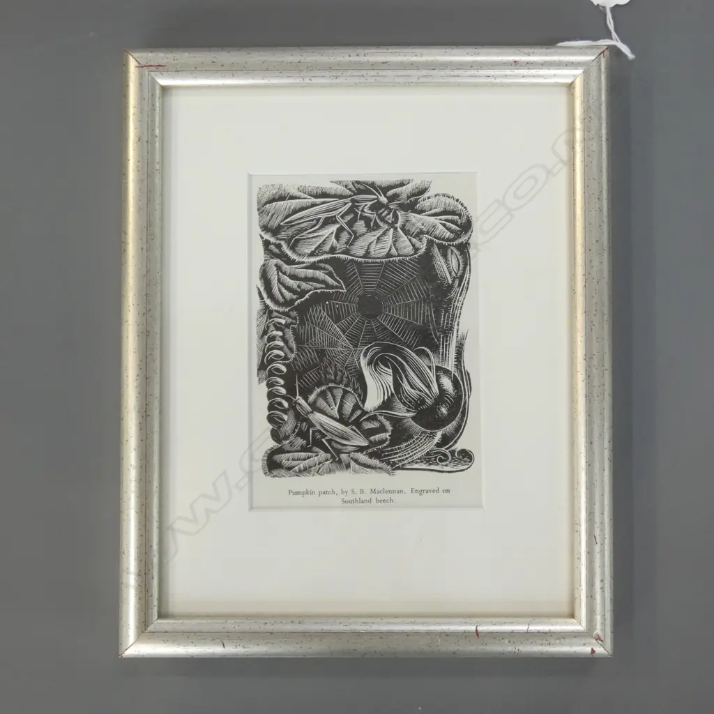 S. B. MACLENNAN - WOOD ENGRAVING - PUMPKIN PATCH H.140 x W. 95mm. Image 1++