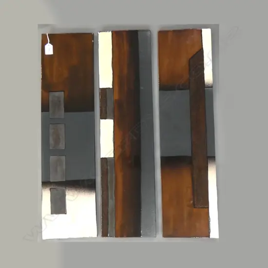 3 MORRIS & JAMES LARGE CERAMIC WALL ART HANGINGS 660 x 170mm