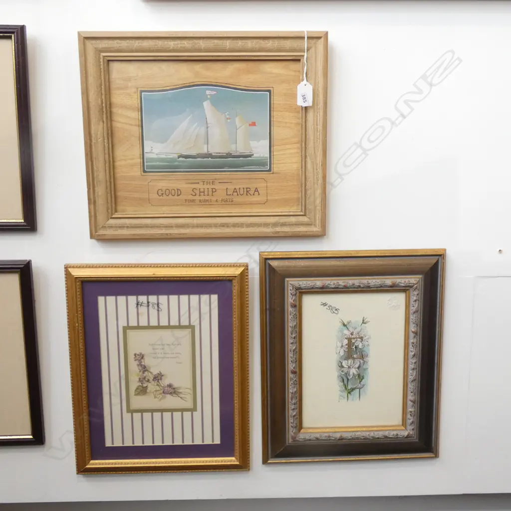 3 ASST FRAMED PRINTS  220 x 285mm. Image 1++