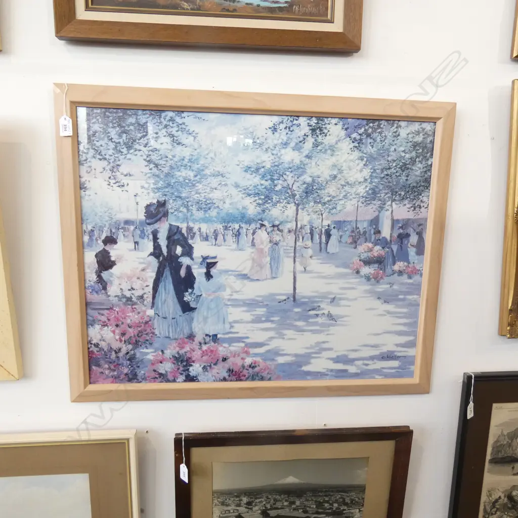 C. KIEFFER PRINT EARLY 20thC STREET SCENE 545 x 695mm Image 1++