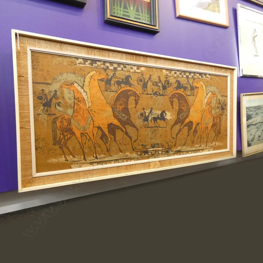 LARGE RETRO GRECIAN PRINT ON FABRIC 560 x 1360mm Image 1++