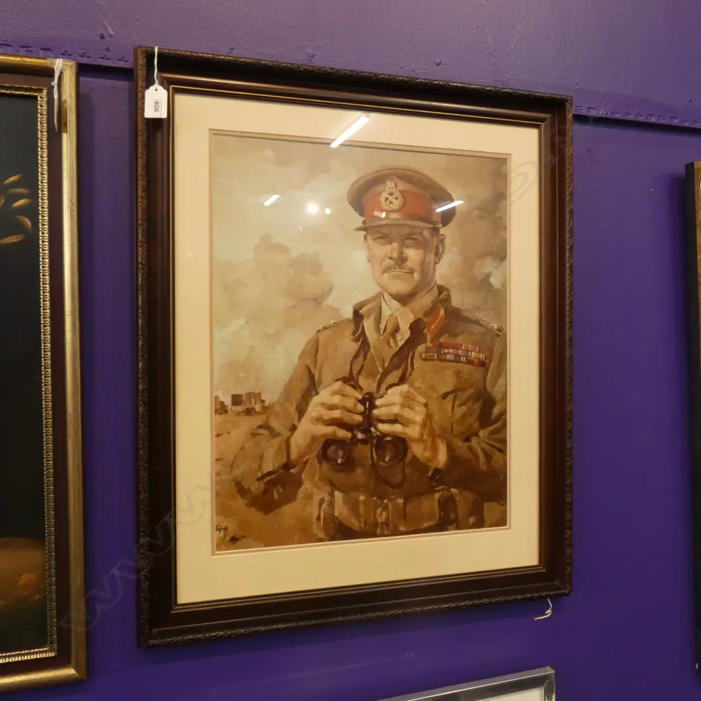 PETER MCINTYRE PRINT OF SIR BERNARD FREYBERG 480 x 380mm Image 1++