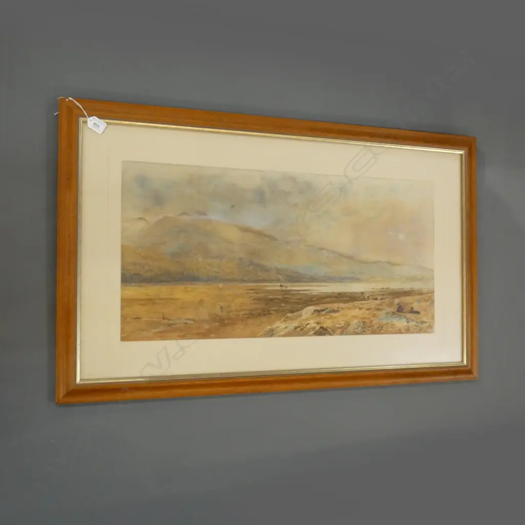 JOHN SURTEES (1817-1892) 'THE ESTUARY' W/C 360 x 730mm Image 1++