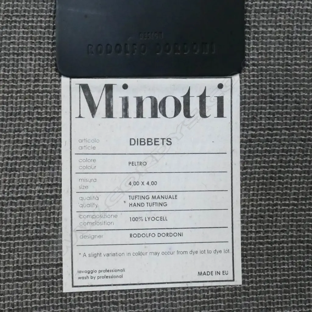 A MINOTTI RODOLFO DORDONI DESIGNER CARPET, GREY, 4000 x 4000mm. Image 1++