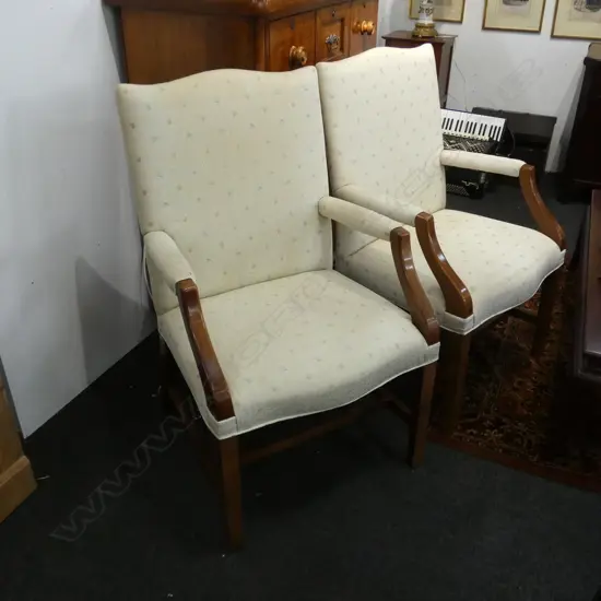 PR GEORGIAN STYLE OPEN ARMCHAIRS...