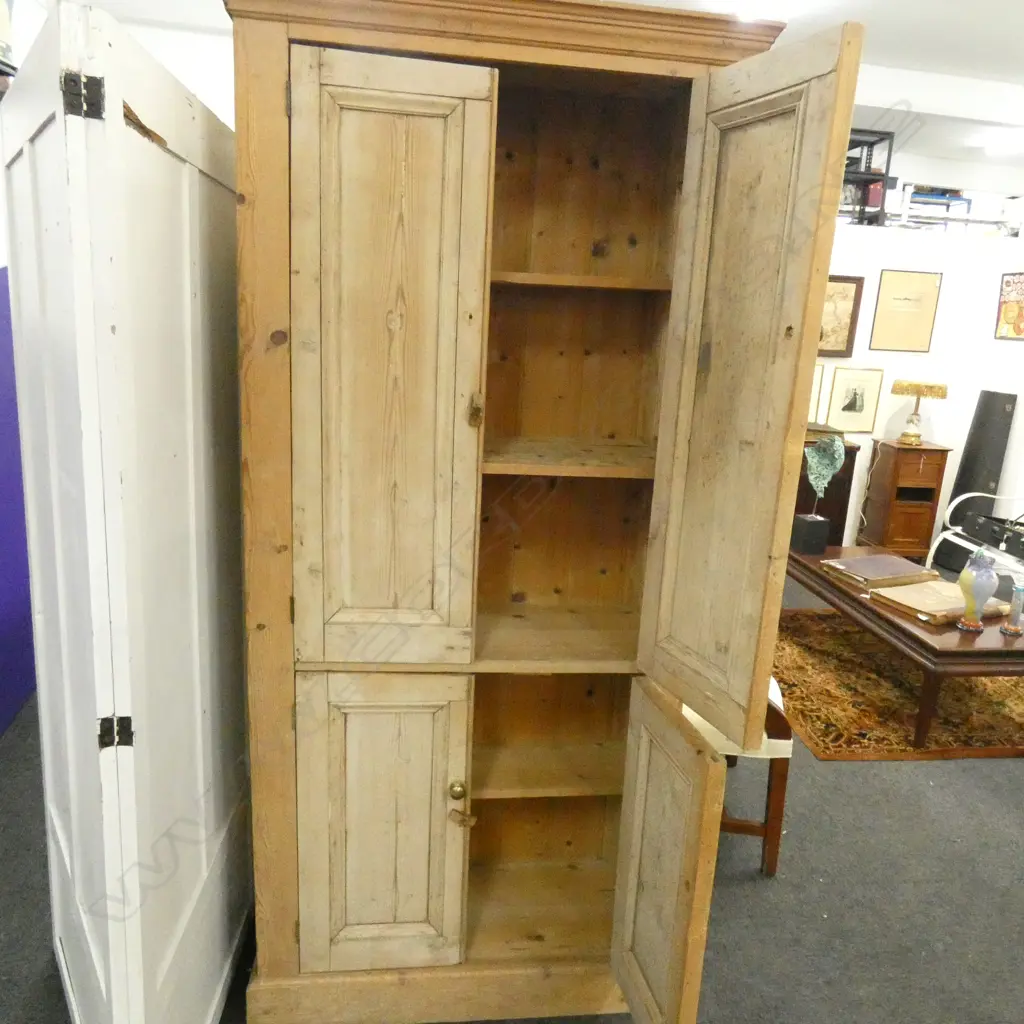 VICTORIAN PINE TALL COUNTRY CUPBOARD 950 x 415 x 2015mm Image 1++