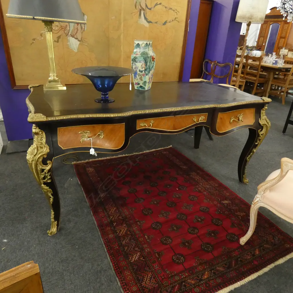 LARGE FRENCH LOUIS XVI STYLE BUREAU PLAT,... Image 1++