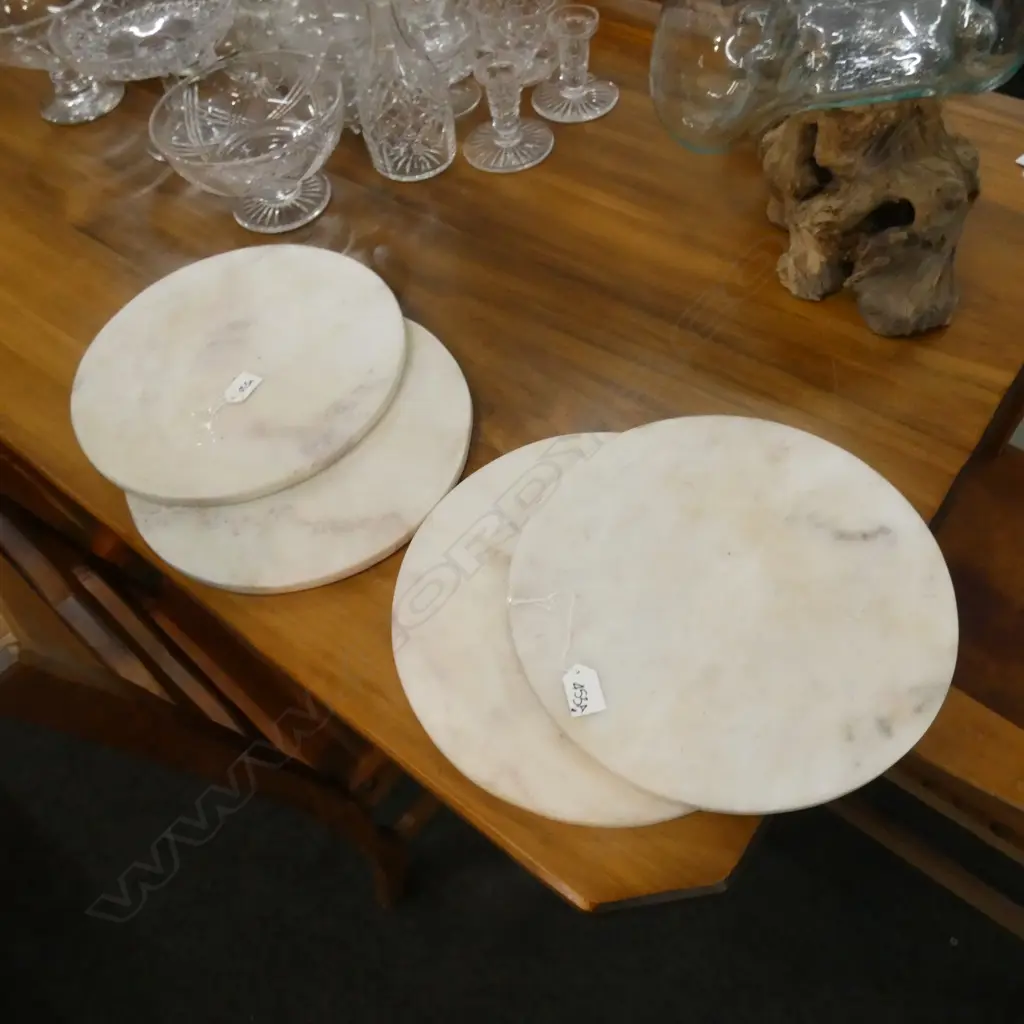 4X WHITE  MARBLE DISKS 320mm. Image 1++