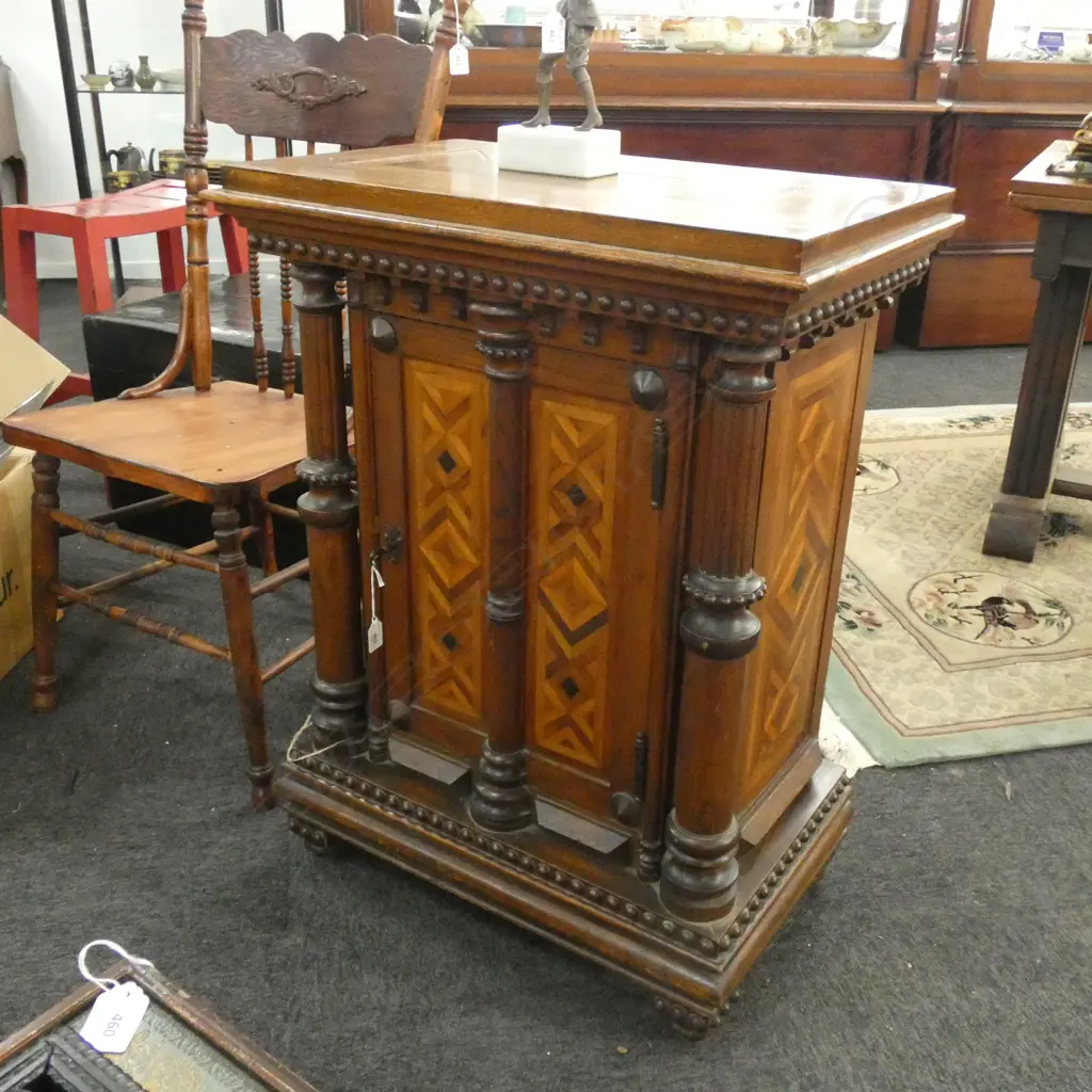19thC CONTINENTAL PARQUETRY CUPBOARD... Image 1++