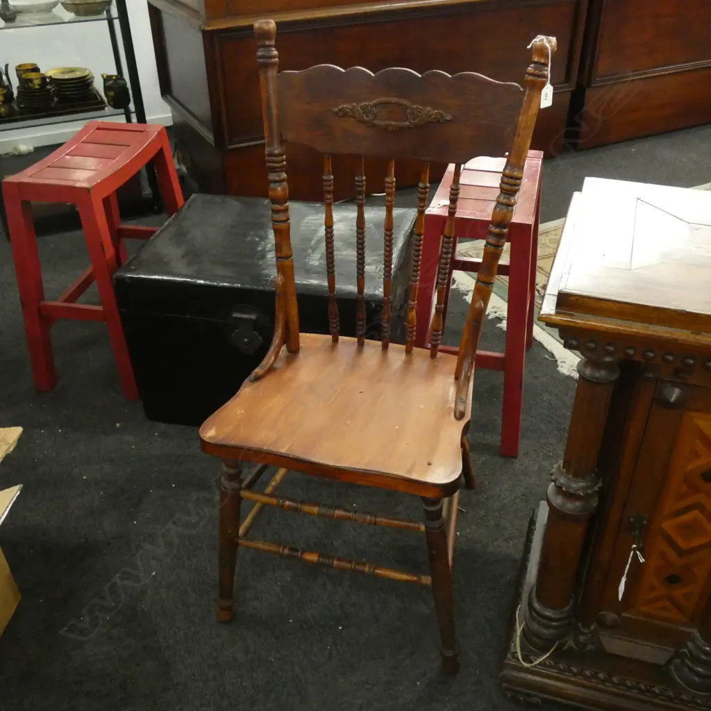 OLD WOODEN CHAIR HAS HAD BORER Image 1++