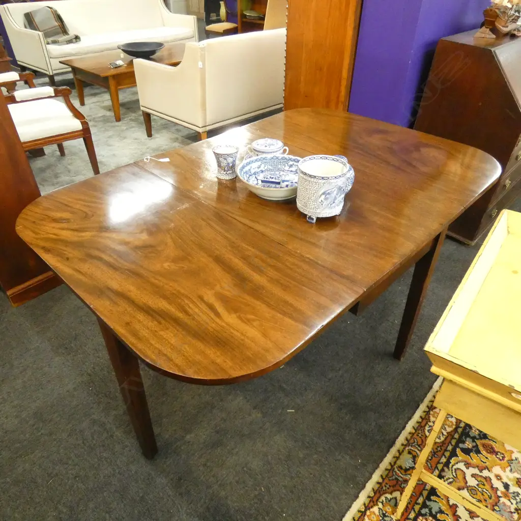 VICTORIAN MAHOGANY DROP LEAF DINING TABLE... Image 1++
