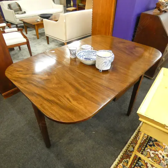 VICTORIAN MAHOGANY DROP LEAF DINING TABLE...