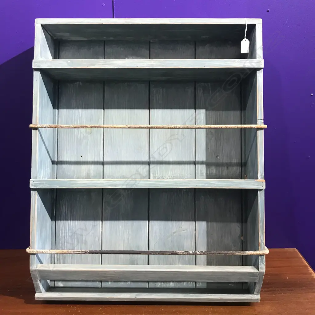 BLUE PAINT WASHED WALL SHELF Image 1++