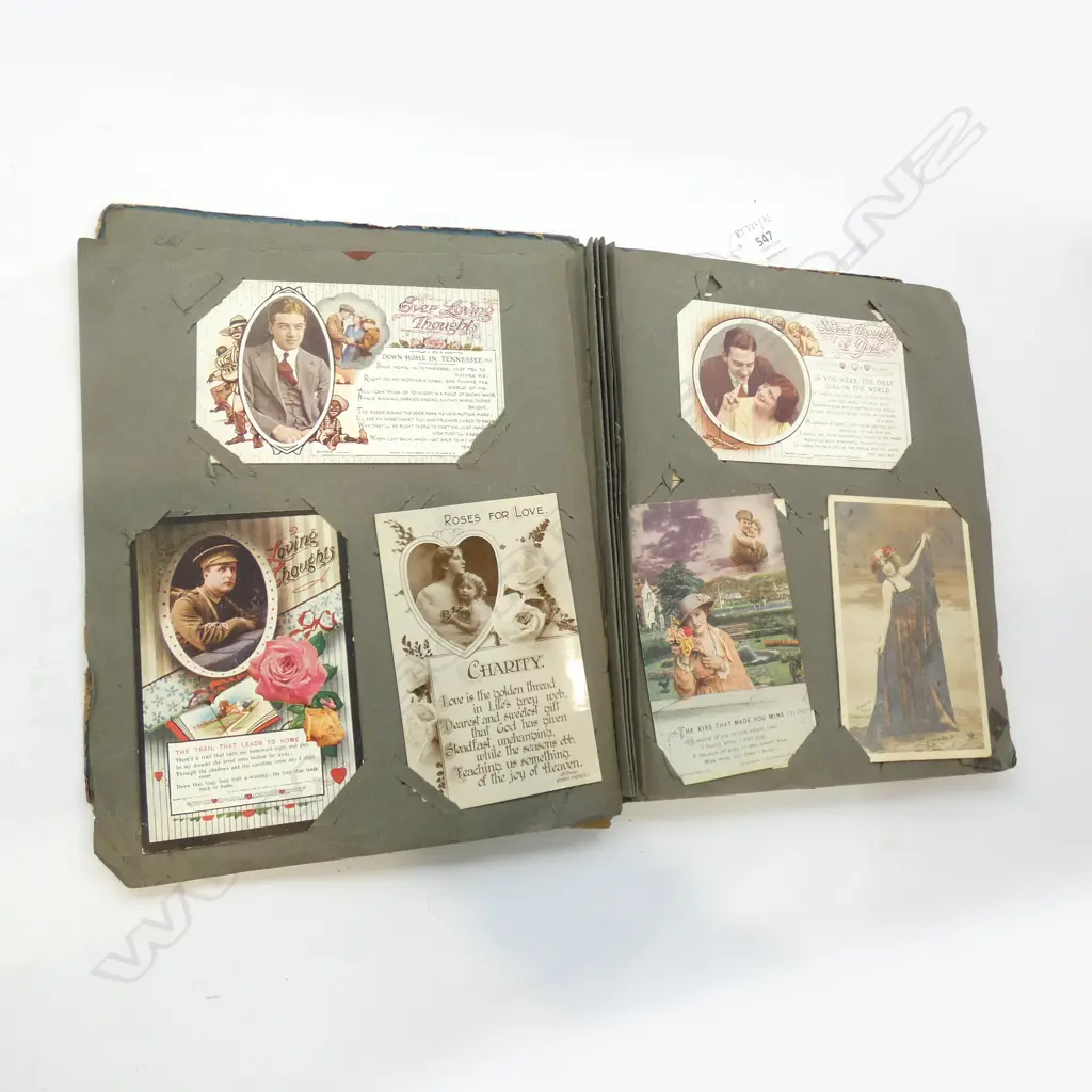WWI ERA EDWARDIAN POST CARD ALBUM Image 1++