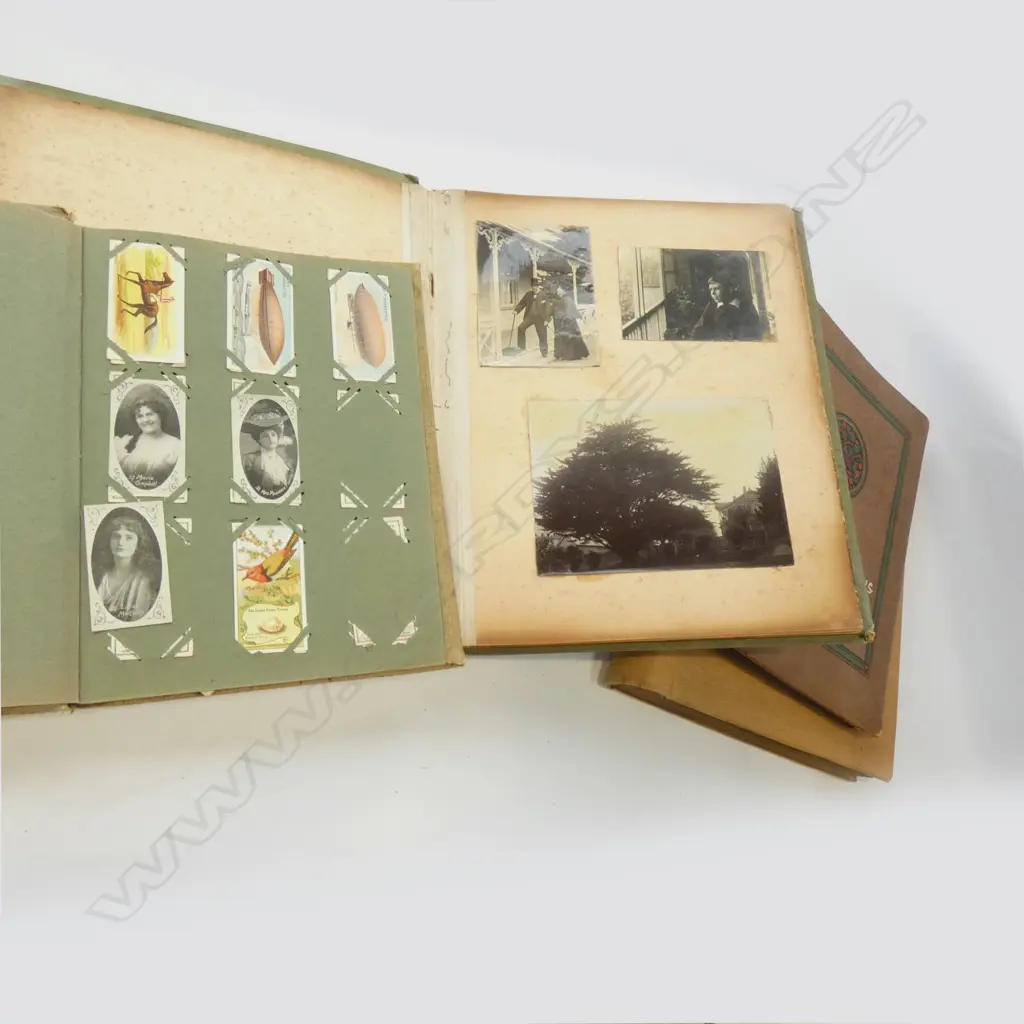 3 BLANK EDWARDIAN POST CARD ALBUMS + CIGARETTE CARD ALBUM Image 1++