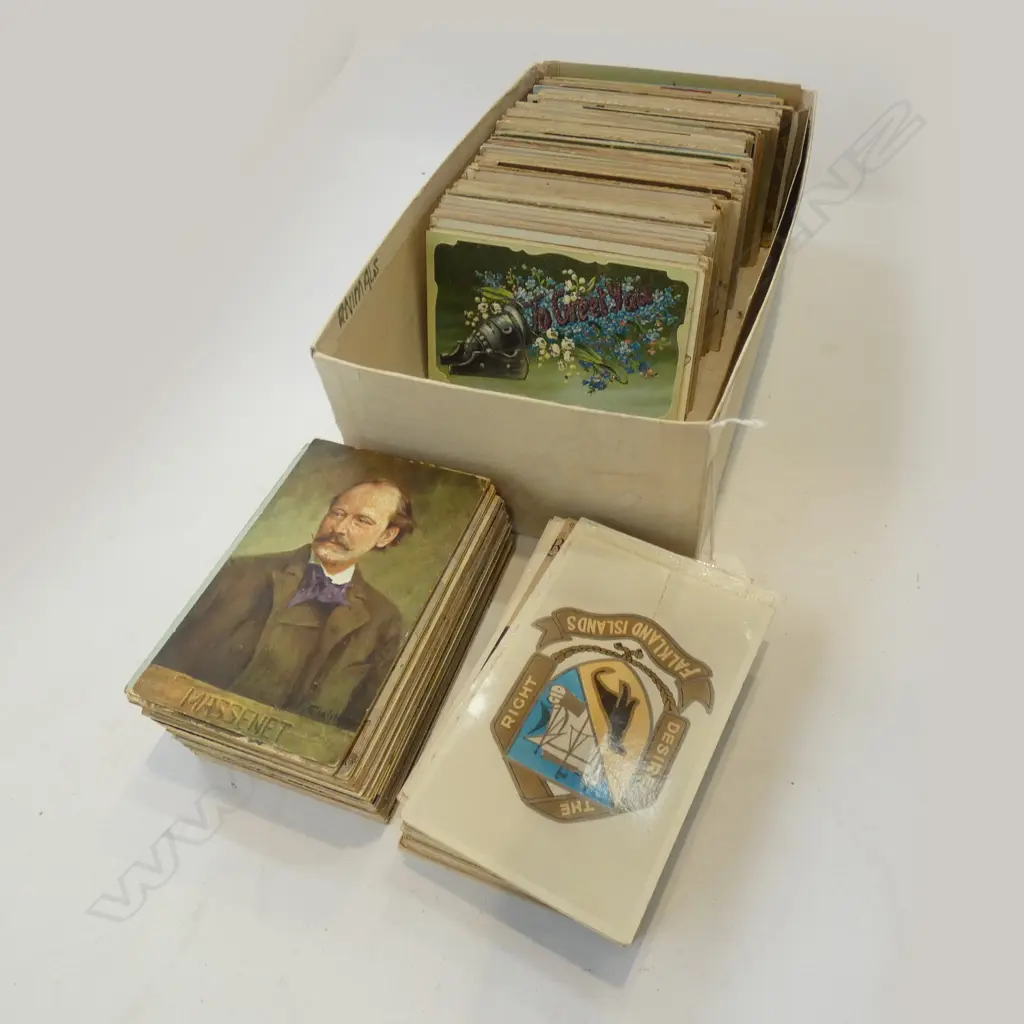BOX LOT ASST. ANTIQUE POST CARDS Image 1++