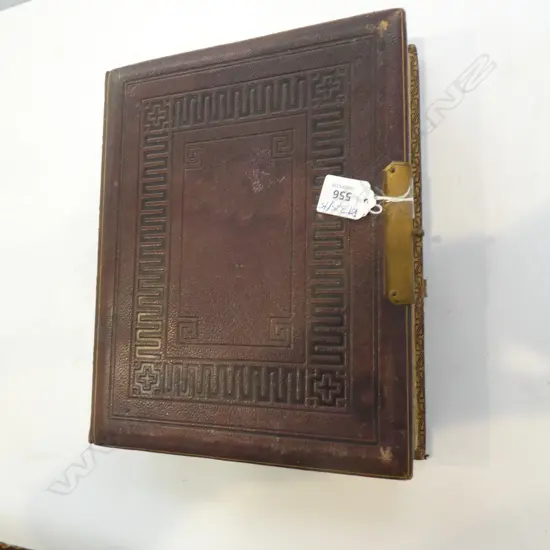 LEATHER BOUND FAMILY PHOTO ALBUM C.1850