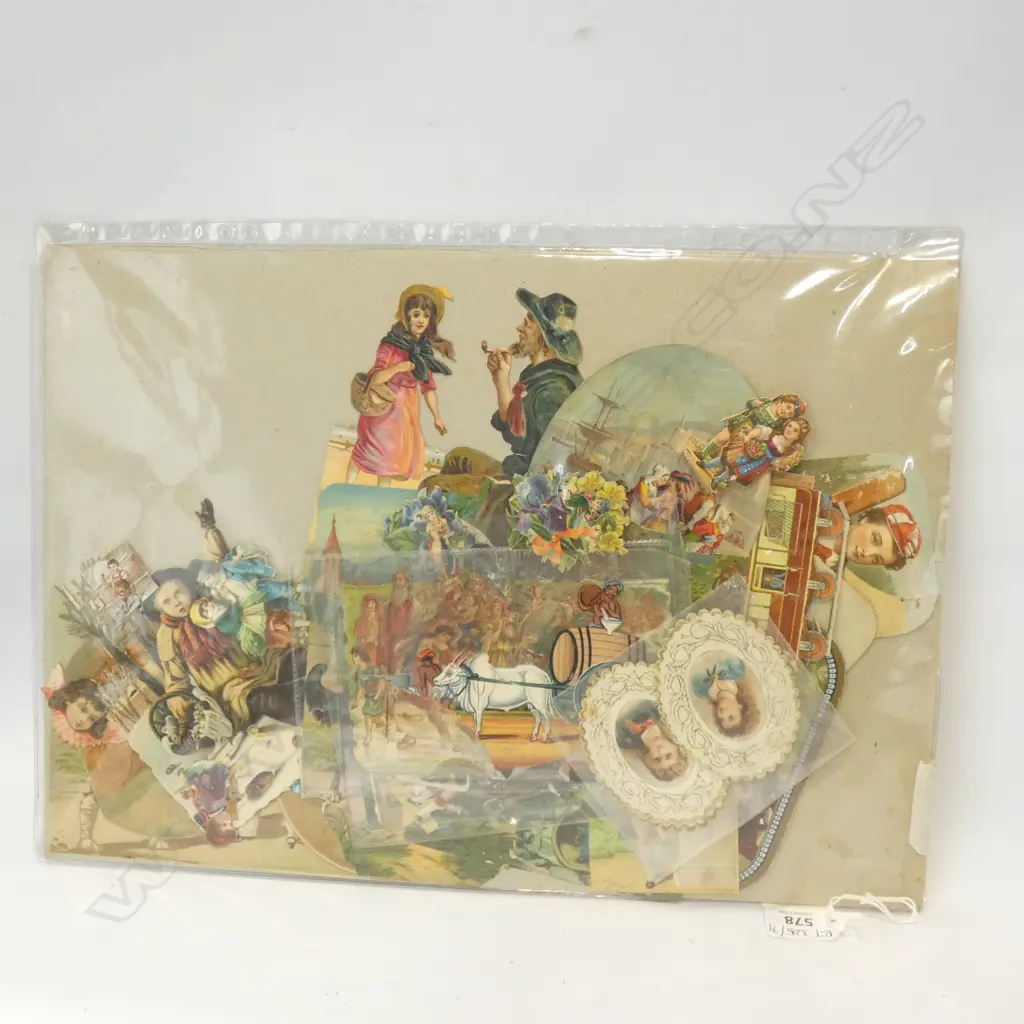 ASST. EARLY 20thC CHILDRENS SCRAP BOOK PIECES Image 1++