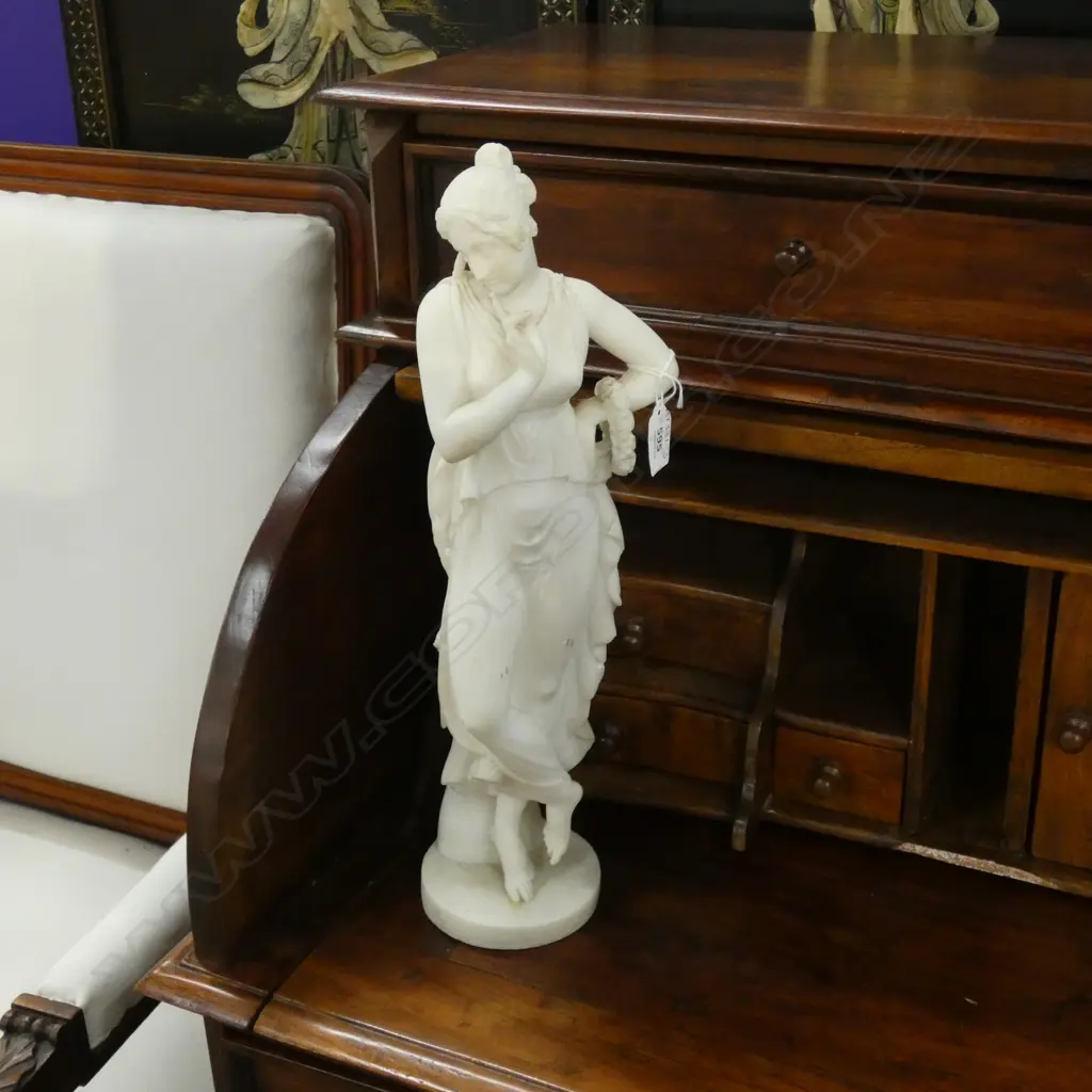 WHITE GRECIAN LADY FIGURE H.440mm A.F Image 1++