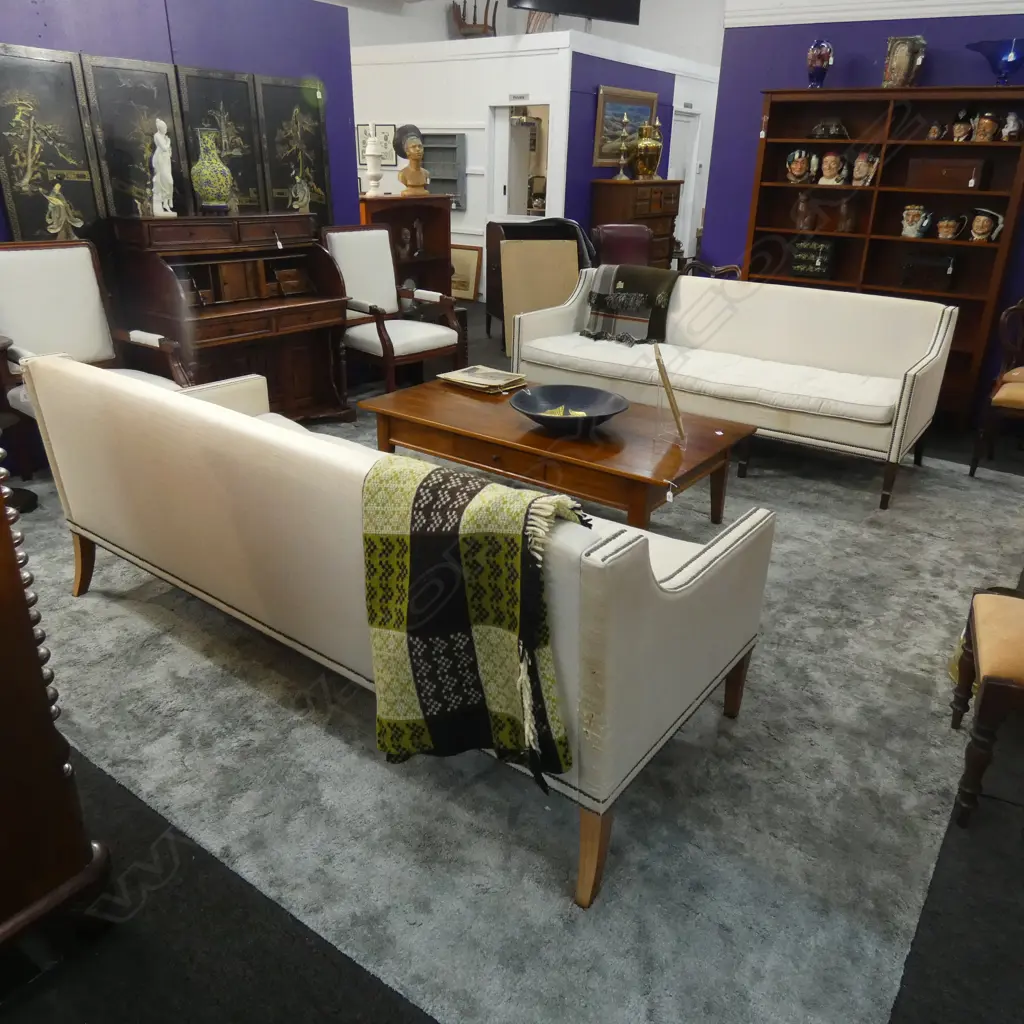 PR LARGE WHITE LINEN SOFAS AF... Image 1++