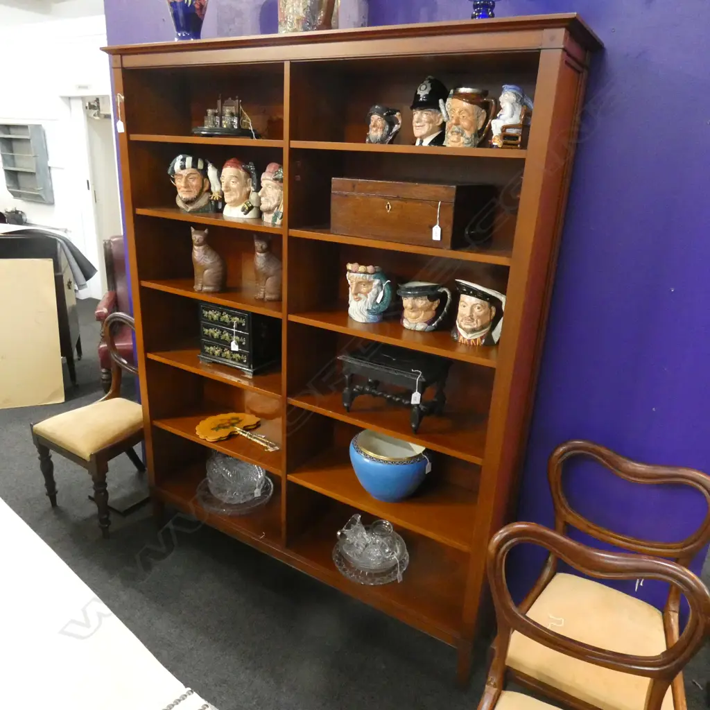 ROSE & HEATHER CHERRYWOOD VENEER LARGE BOOKCASE w. FIXED & ADJUSTABLE  SHELVES Image 1++
