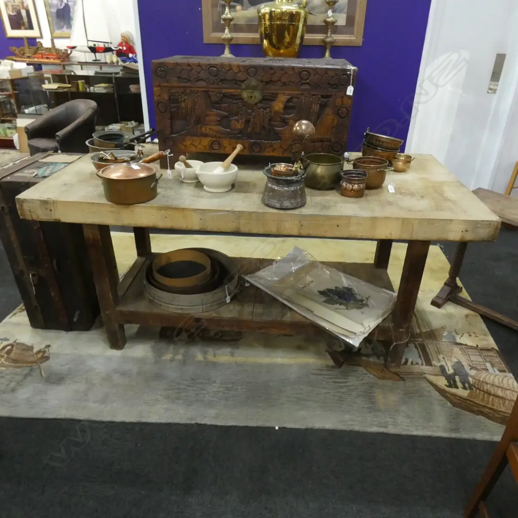 ANTIQUE YORKSHIRE PATTERN CUTTING  TABLE... Image 1++