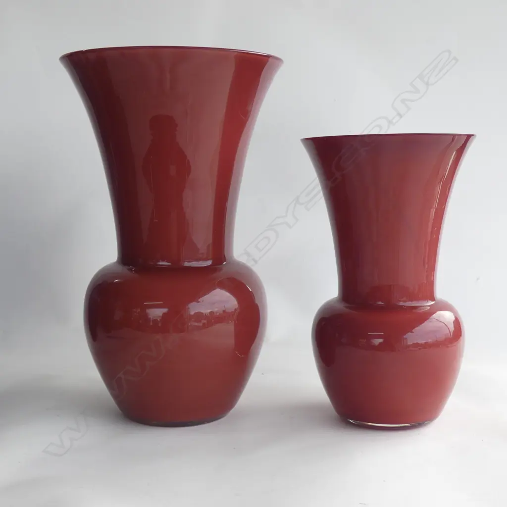 2 BAROVIER & TOSO, VENEZIA, VASES, w MURANO VERTRI 007 LABELS Ex Sultan of Brunei Image 1++