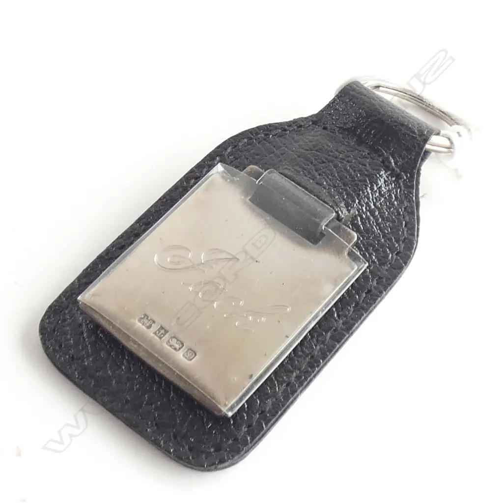 SILVER AND LEATHER KEY RING (engraved JACK) Image 1++