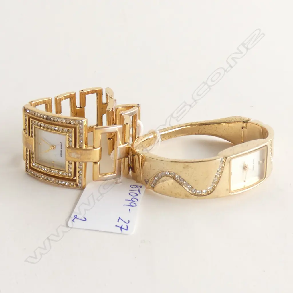 2 PIERRE CARDIN (?) WATCHES W SWAROVSKI CRYSTALS Image 1++