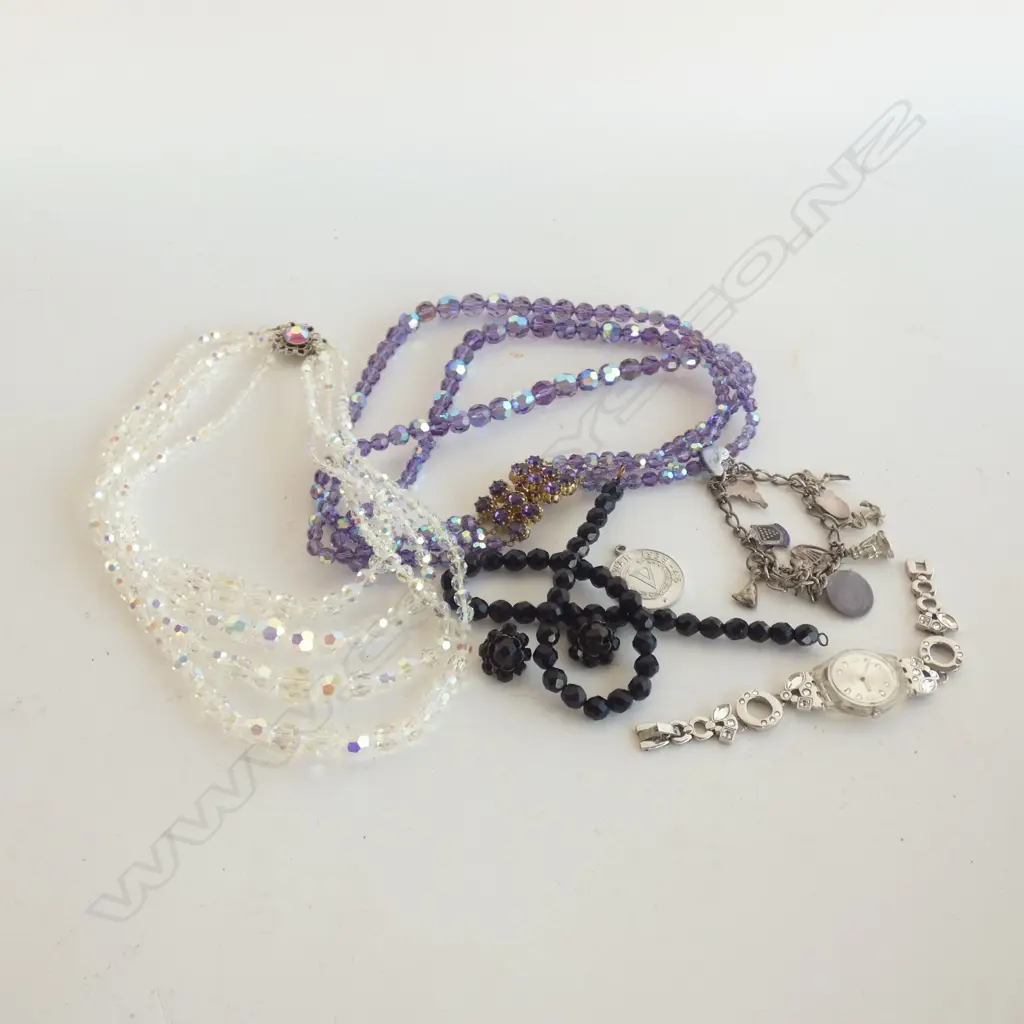 ASST. COSTUME JEWELLERY + STG CHARM BRACELET Image 1++