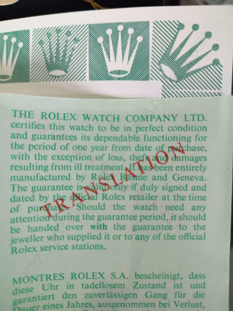 ORIGINAL VINTAGE ROLEX WATCH BOX + GUARANTEE & PAPERS.. Image 1++