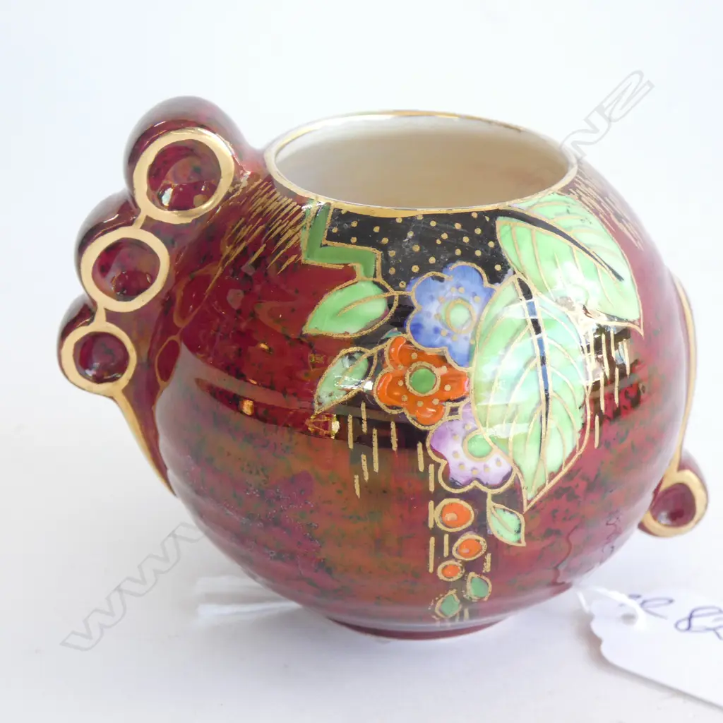 A CROWN DEVON ROUGE ROYALE VASE Image 1++