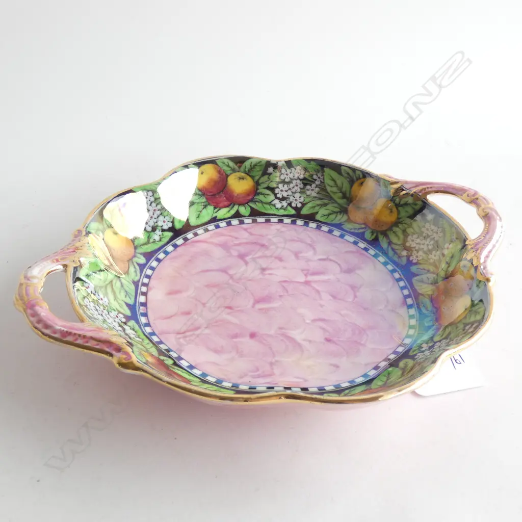A GEORGE JONES & SONS DOUBLE HANDLED DISH (LOOKS LIKE MALING THUMBPRINT). Dia.215mm Image 1++