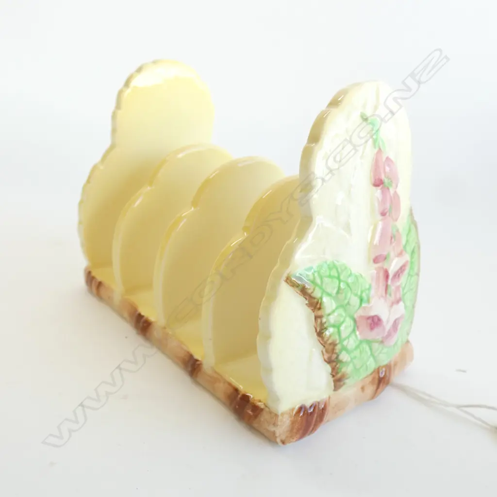 CARLTON WARE 'FOX GLOVE' TOAST RACK. W.110mm Image 1++