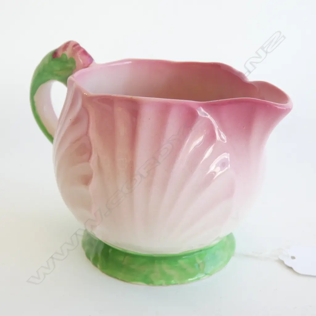 A CARLTONWARE EMBOSSED PINK BUTTERCUP JUG. H.95mm Image 1++