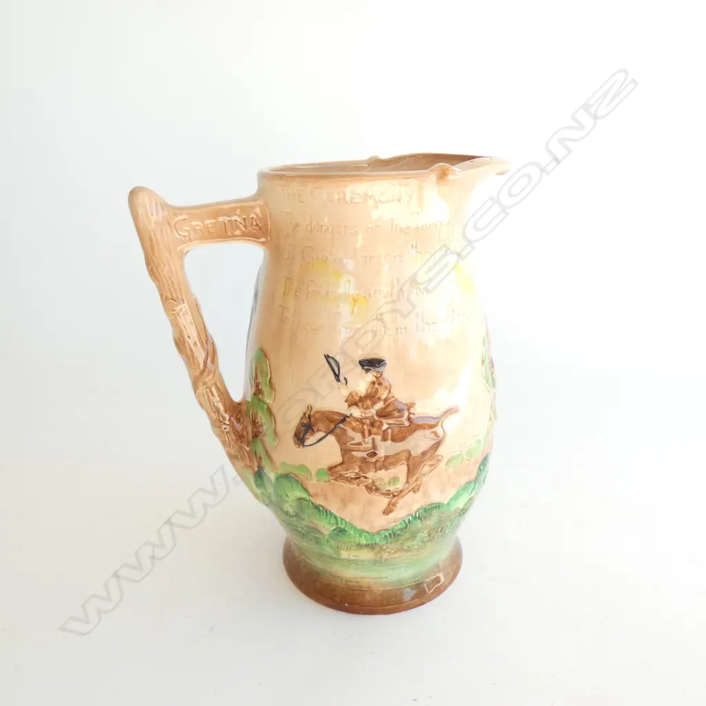A BURLEIGH WARE JUG, “GRETNA GREEN". H.220mm Image 1++