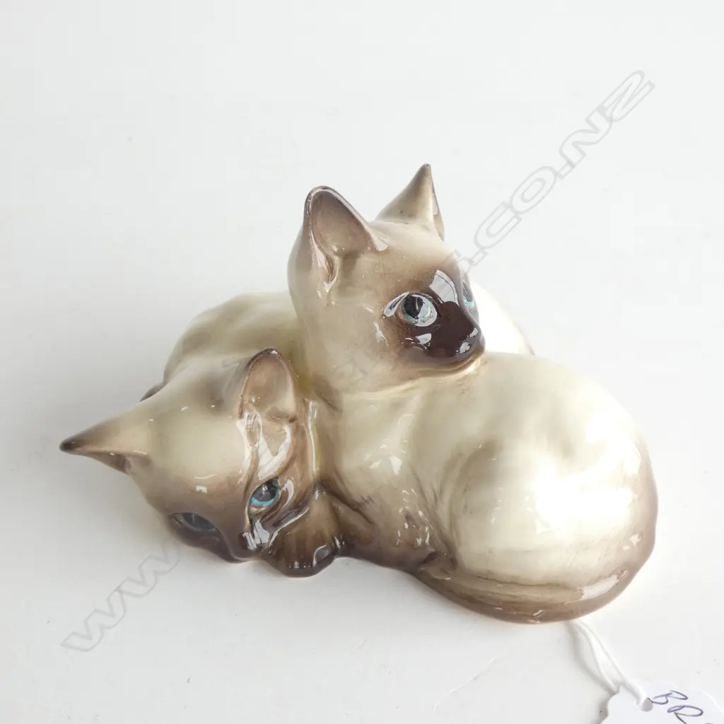 A BESWICK SIAMESE KITTENS GROUP, SEAL POINT. NO.1296. Image 1++